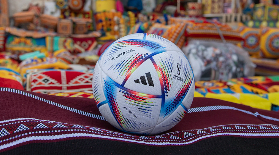 Bola de Futebol Campo Adidas Copa do Mundo 2022 Al Rihla Training -  Branco+Azul