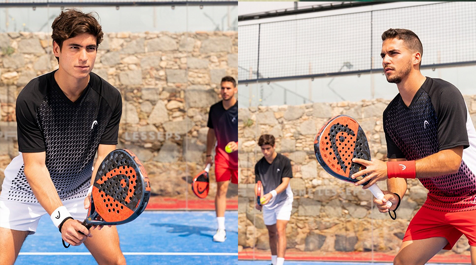 dos hombres jugando padel