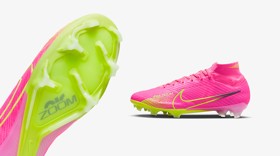 chuteiras nike mercurial rosa em fundo branco