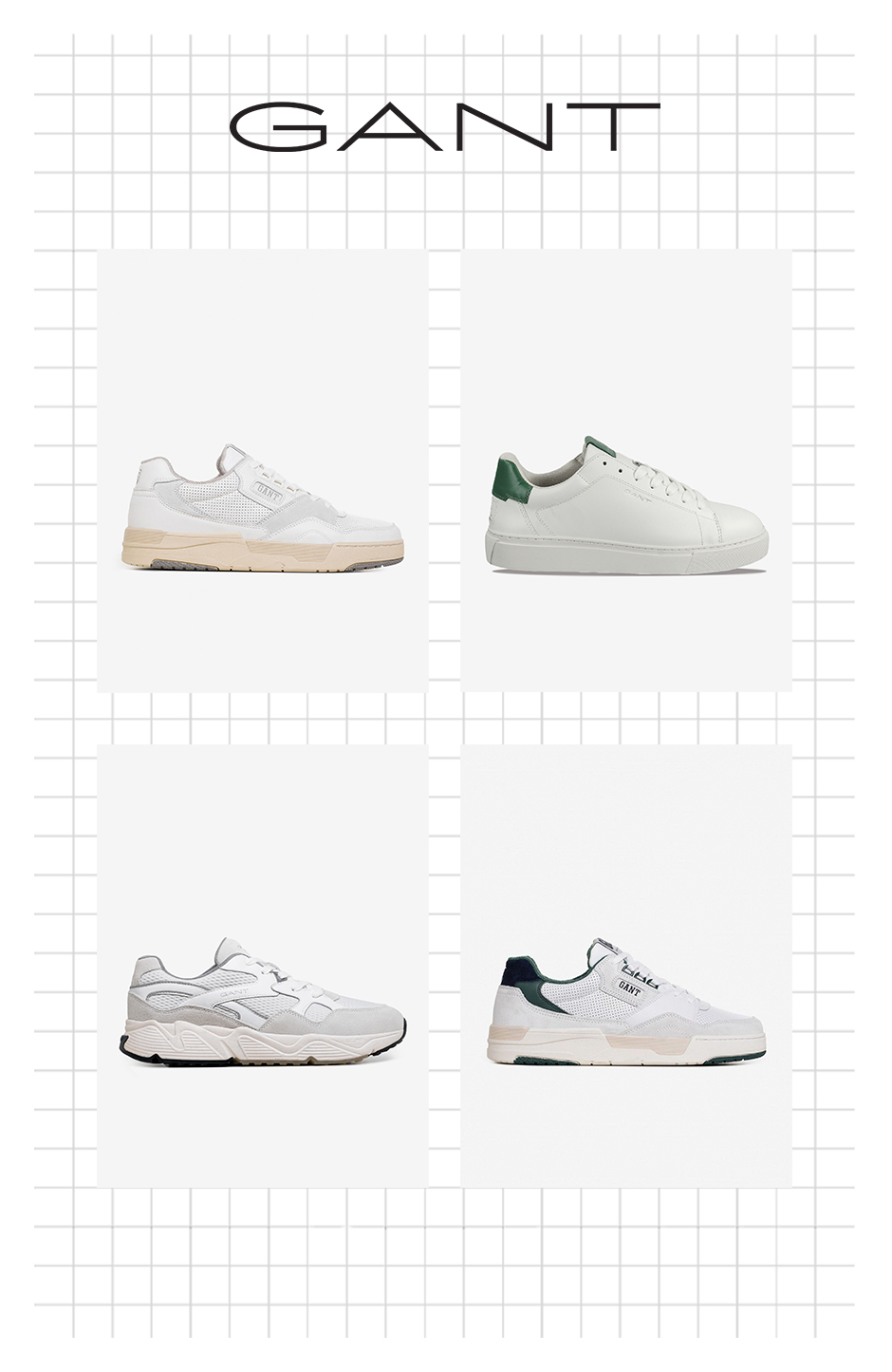 sapatilhas gant em fundo branco