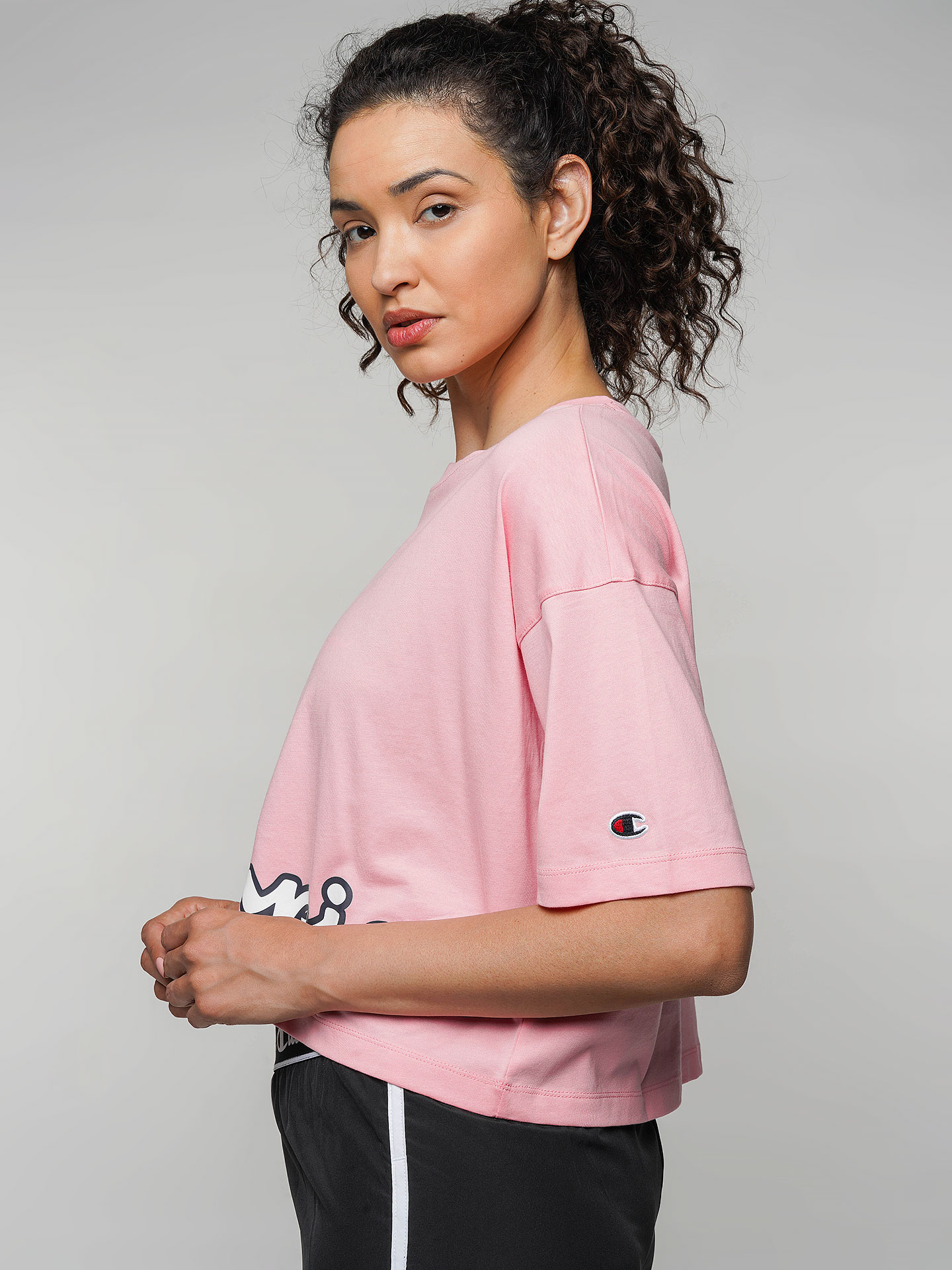 T-shirt Champion Cropped Script Logo