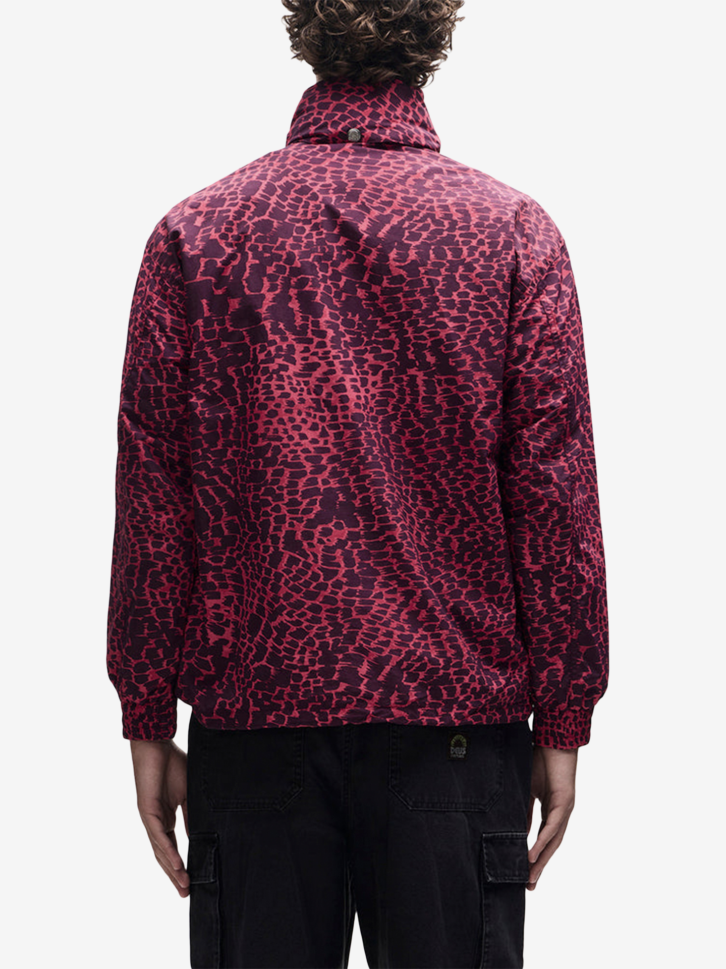 Casaco Corta-Vento com Capuz Deus Ex Machina Zanzibar Estampado Rosa