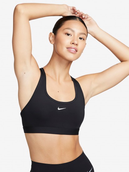 Nike Swoosh Light Support Black Sports Bra