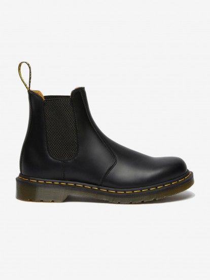 Botas Dr. Martens 2976 Yellow Stitch Smooth Leather Chelsea Pretas