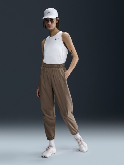 Nike Dri-FIT Fast Mid Rise 7/8 Brown Running Trousers For Women