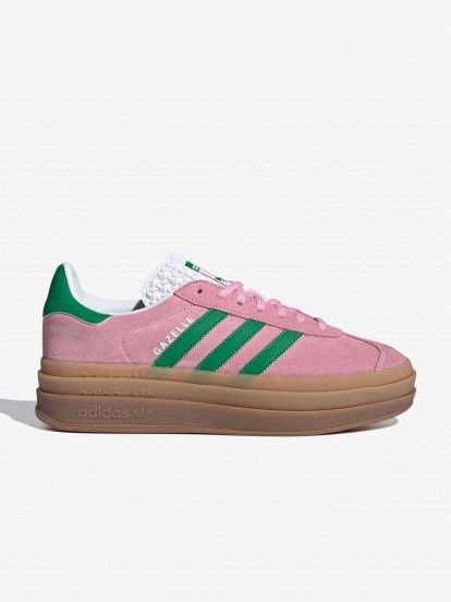 Adidas Gazelle Bold W Pink and Green Sneakers