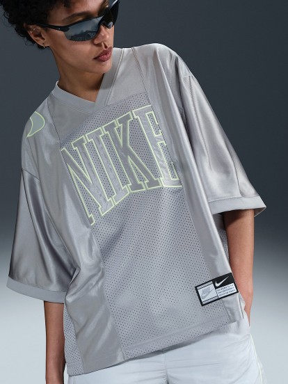 Nike Sportswear Street Silver and Green T-shirt For Women