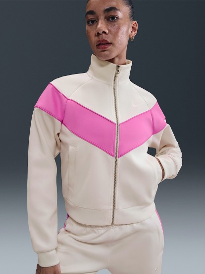 Casaco Nike Sportswear Windrunner Bege e Rosa Para Mulher