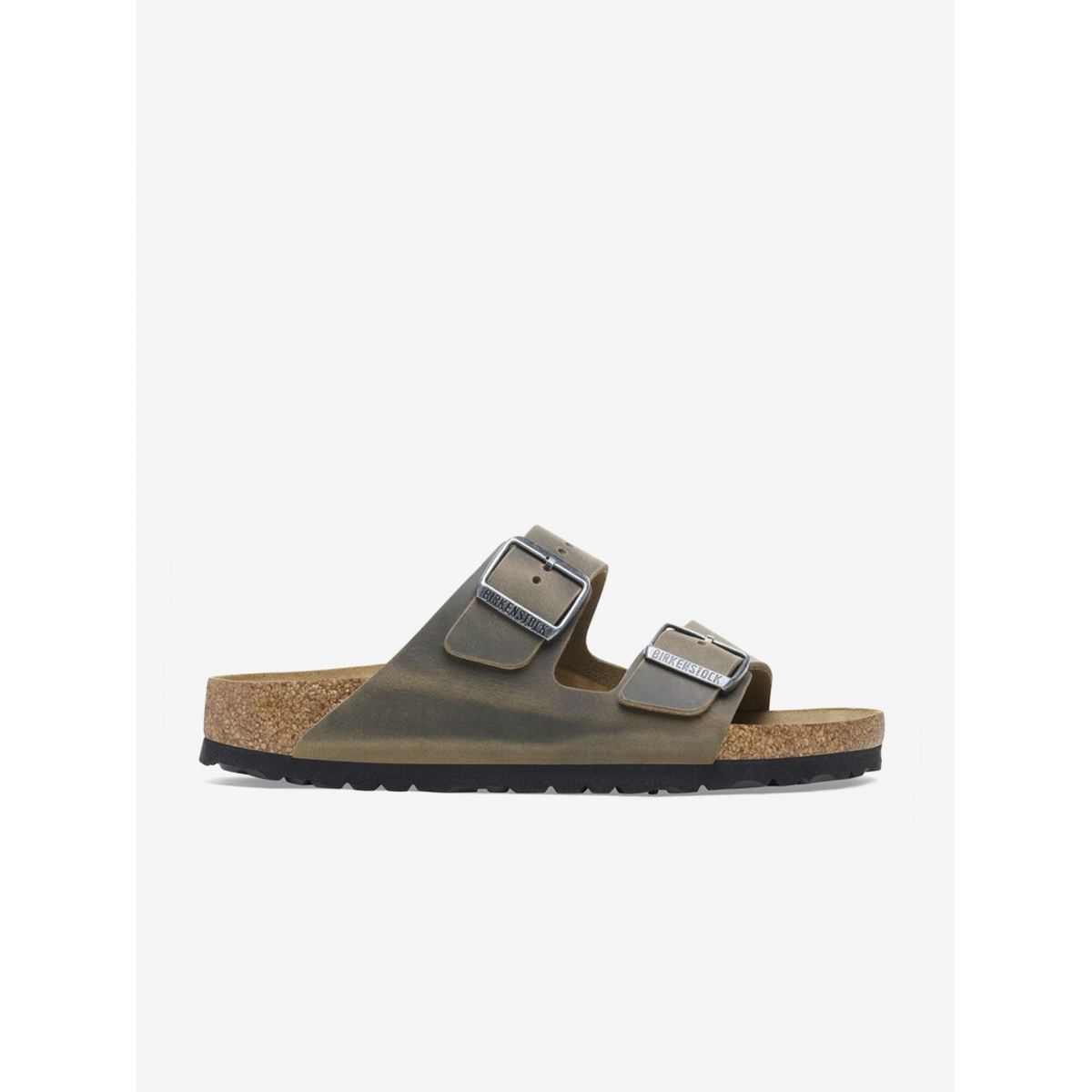 Birkenstock Arizona Oiled Leather Khaki Slides 1027022 BZR Online