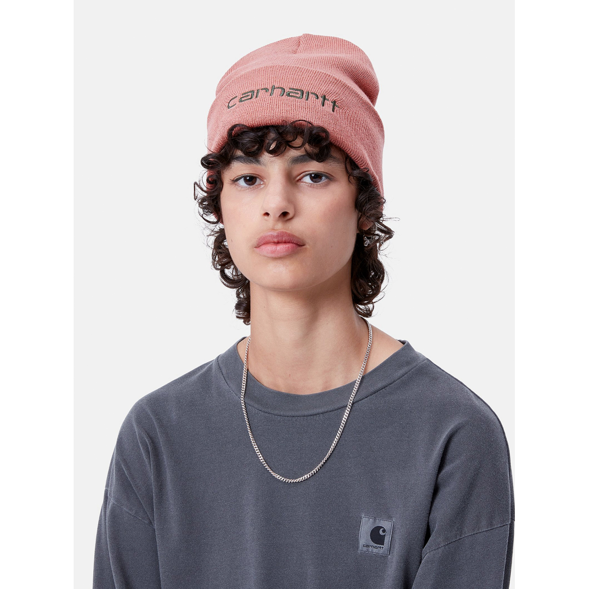 [CARHARTT]★SCRIPT BEANIE carhartt WIP Script Logo Cuff Beanie Bonsai/ Brick OSFA | eBay