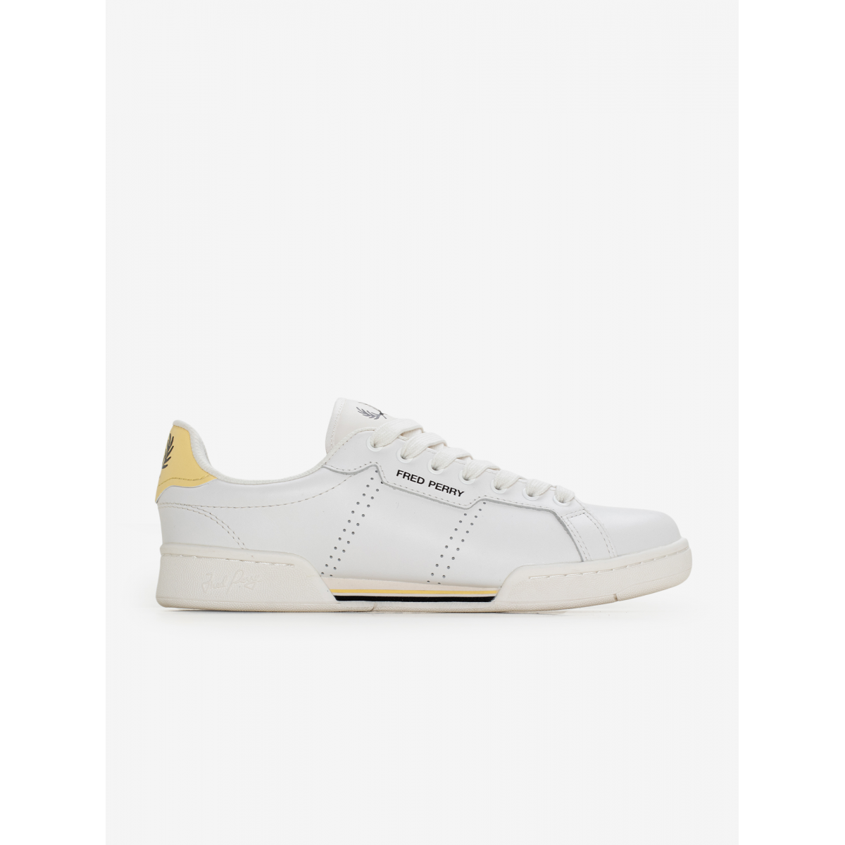Zapatillas Fred Perry B722 De Piel Blancas y Amarillas - B8313-303 ...