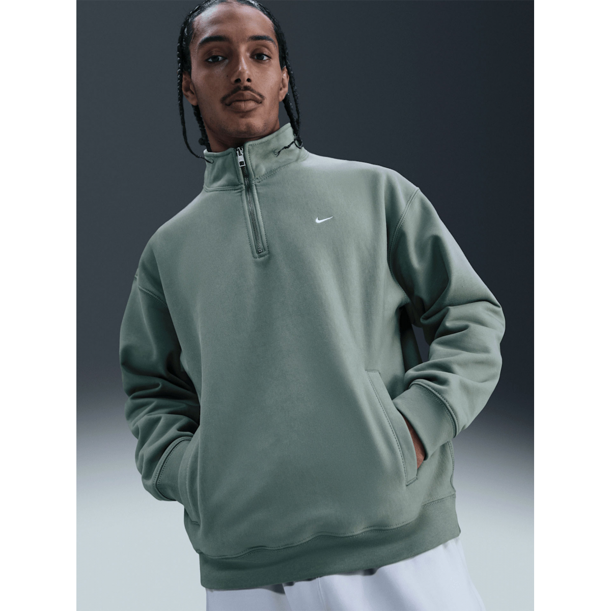 Nike Solo Swoosh Green Zip Sweater – BZR Online - HV1094-364 - BZR