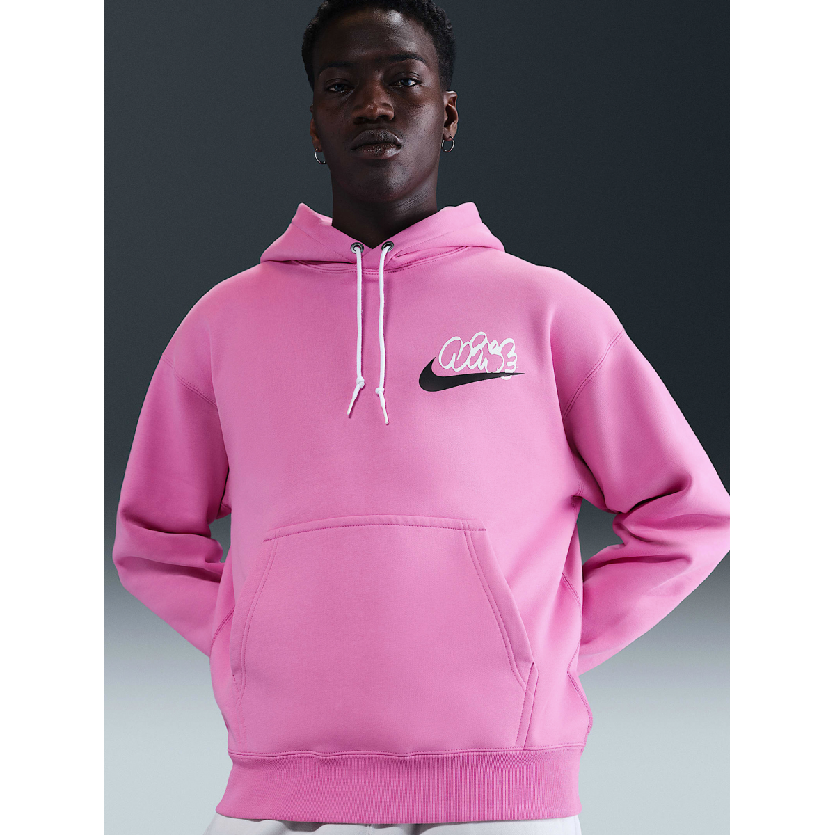 Nike Mens Hoodie Nike Sportswear Club Fleece Hoodie Pink Nike