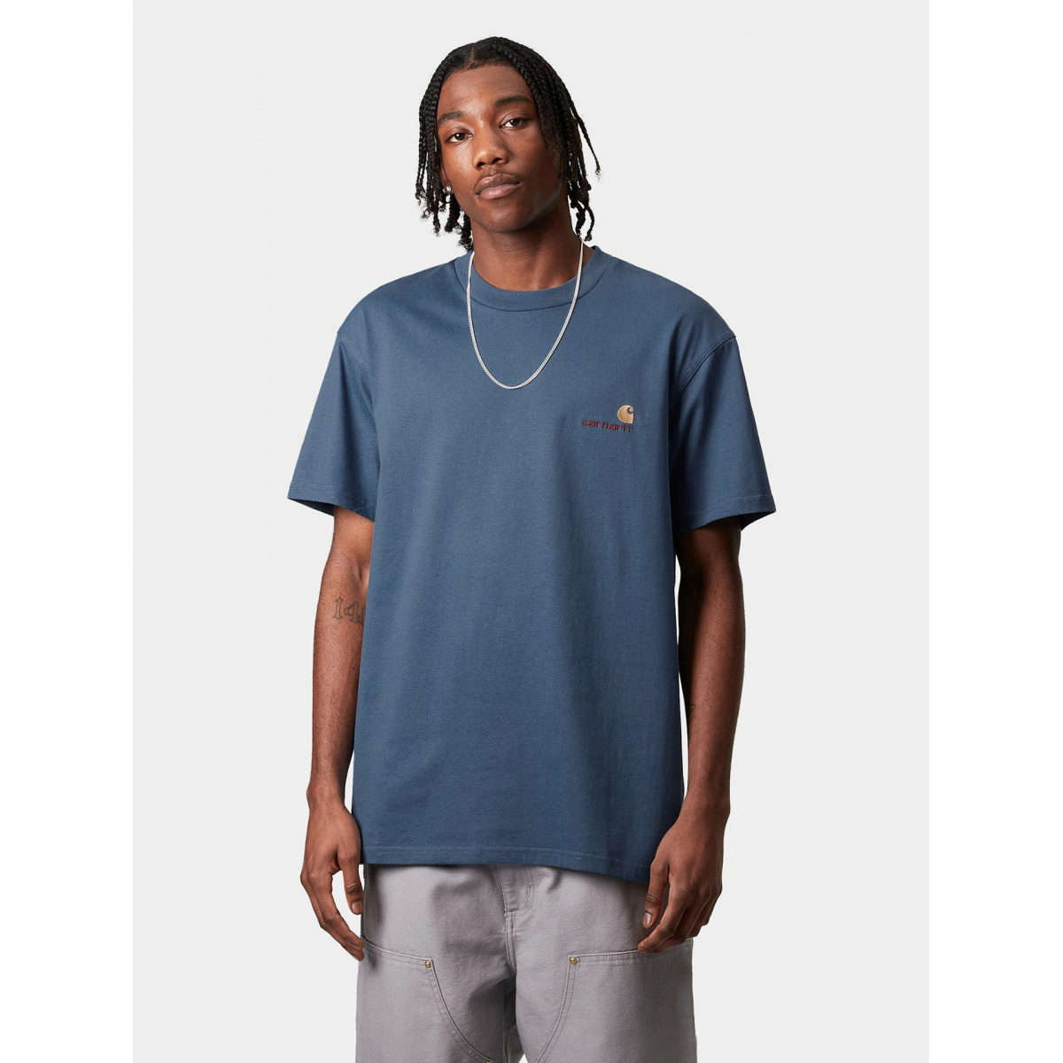 Carhartt WIP American Script Blue T-shirt - I029956.976.XX