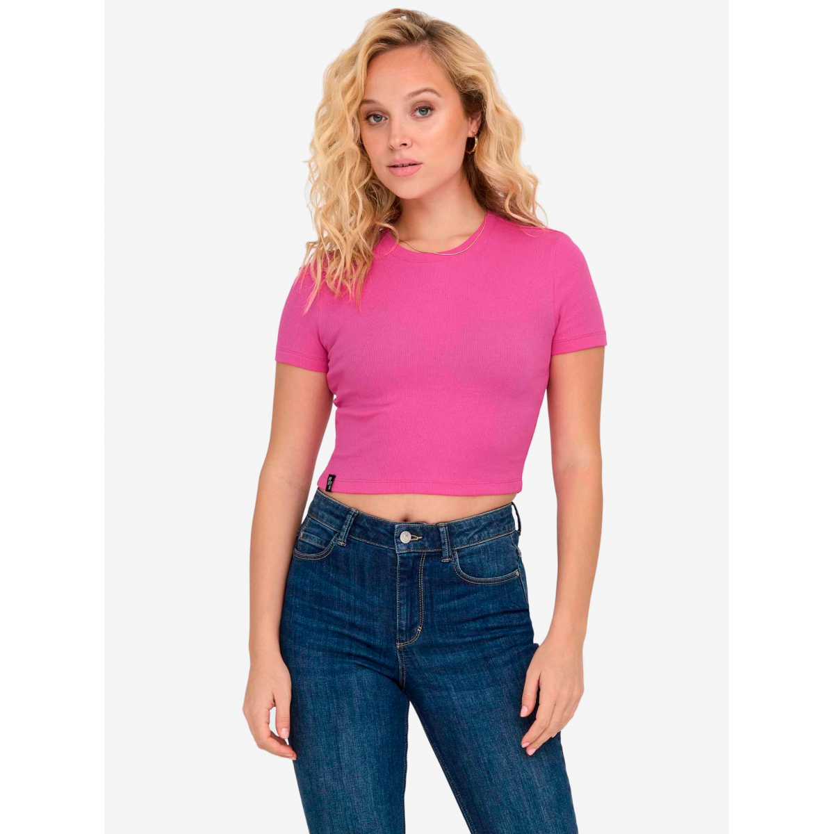 ONLY Onlelina T-Shirt Donna Girocollo A Maniche Corte Con Volant - Morbida E Vestibilità Regolare - 2