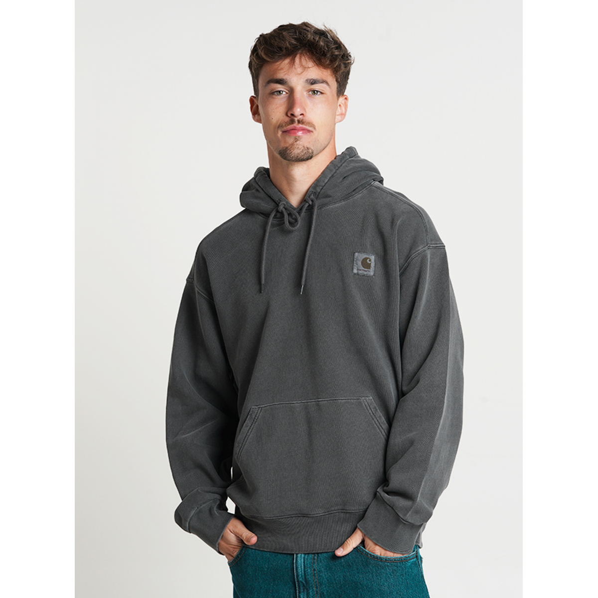 パーカー・フーディ Carhartt SS25 (I029963 87 GD) Carhartt WIP Nelson Grey Hoodie - I029963.87.GD - BZR Online