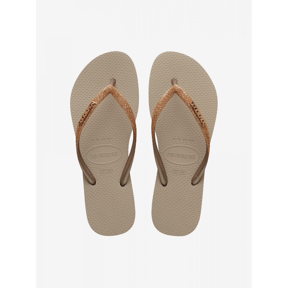 Havaianas Slim Glitter II Infradito Donna - Rosa Ballerino/Blush Dorato, Taglia 39-40 (9-10 BR), Con Glitter, Suola In Gomma, Made In Brazil - 4
