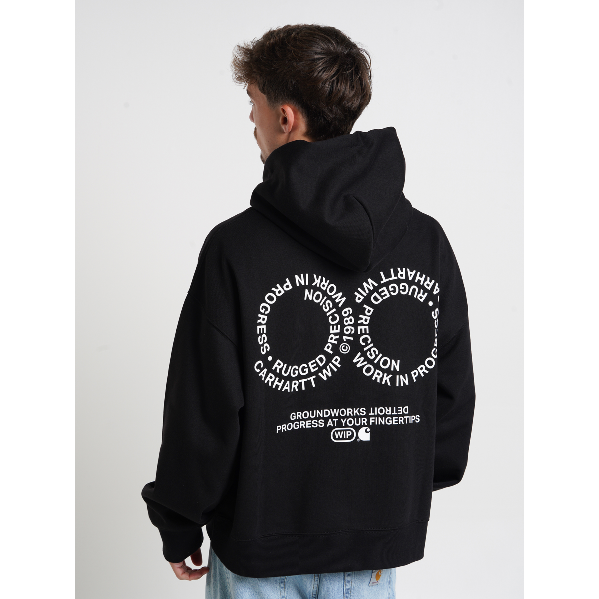 スケートボード CARHARTT WIP Black 3D State Print Hoodie スケートボード CARHARTT WIP Black 3D State Print Hoodie